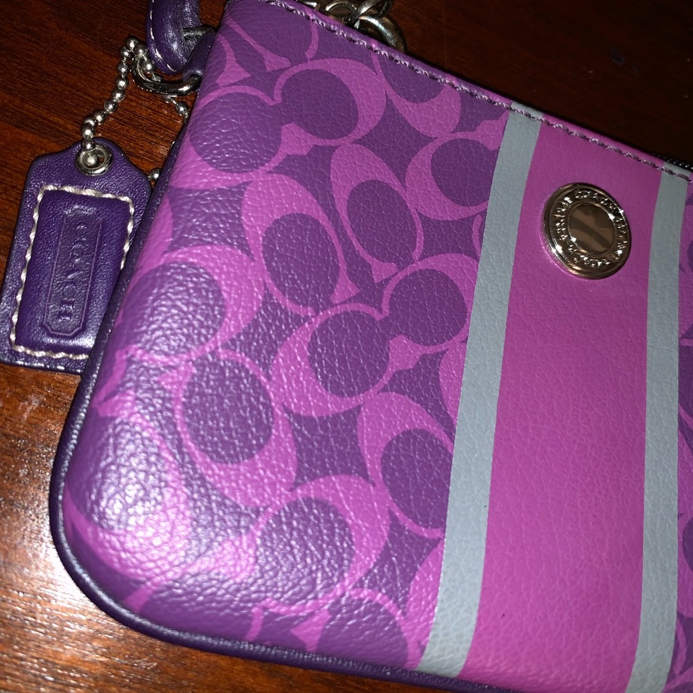Purple Coach wristlet
